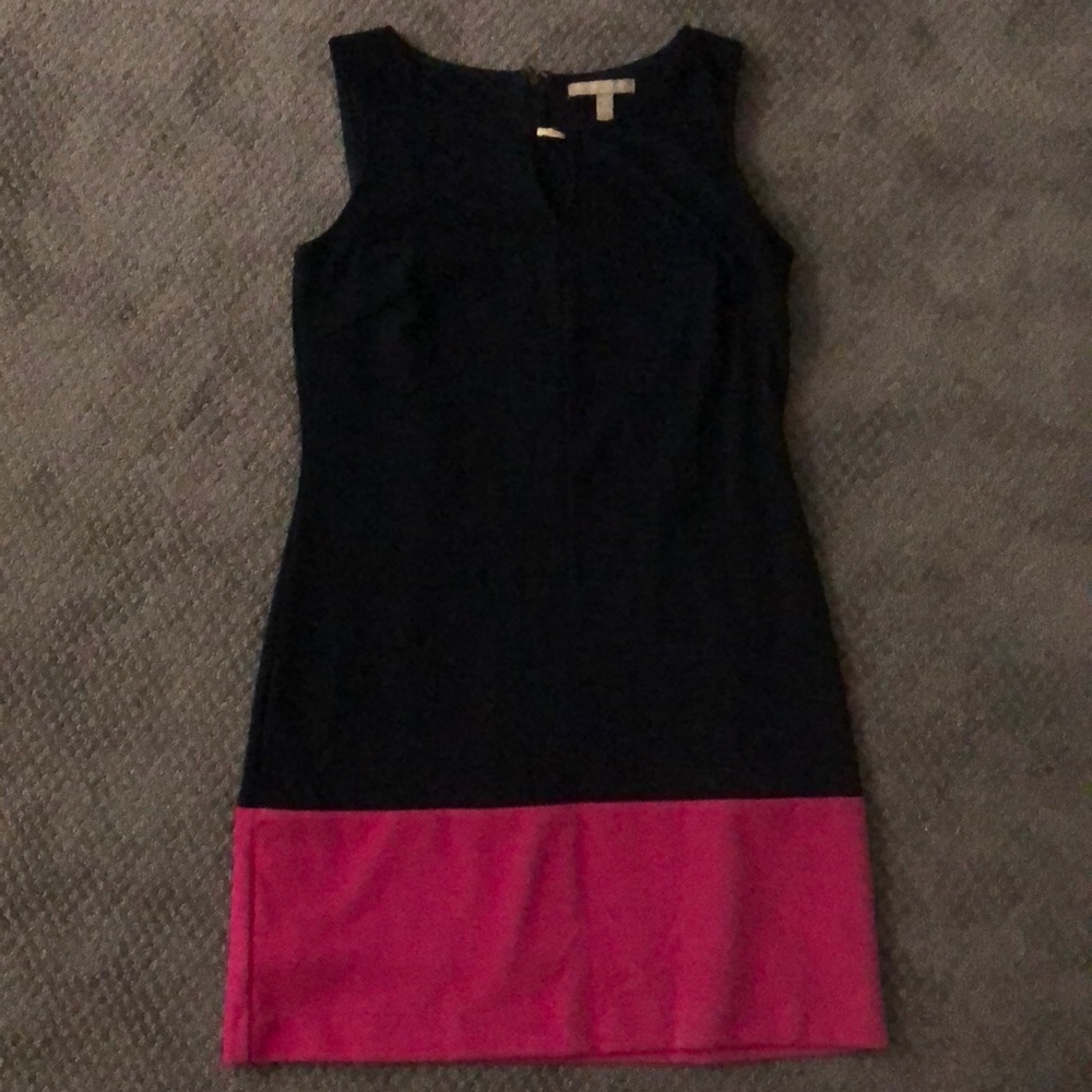 Navy a pink Banana Republic dress